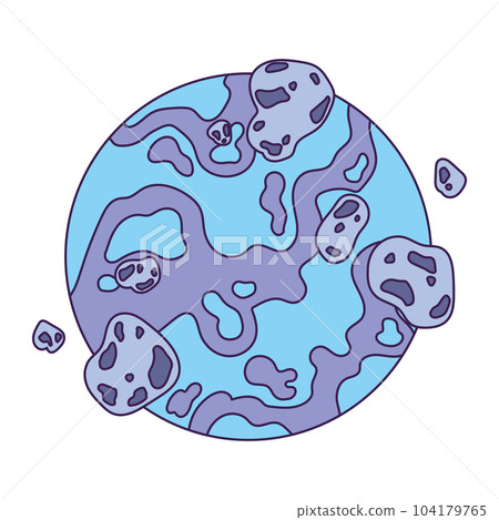 Isolated colored sci fi planet icon Vector 104179765