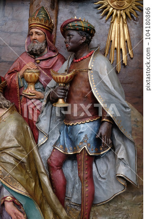 Adoration of the Magi, Nativity Scene, altarpiece in the church of Saint Matthew in Stitar, Croatia 104180866