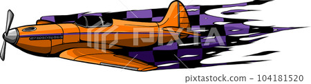 vector illustration of airplane with race flag vector illustration of airplane with race flag 104181520