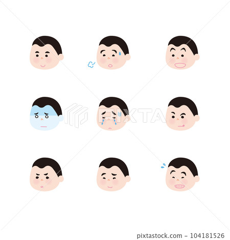 Boy with black hair cut face variation 4c b Boy with black hair cut face variation 4c b 104181526