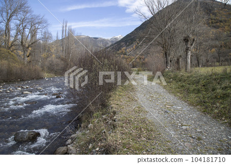 Path next to a river in Boi Valley in Catalonia 104181710