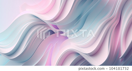 The texture of wavy soft pink and blue. rose-color, rose-colour, rose. Beautiful soft crumpled pink silk texture. Generative AI 104181732