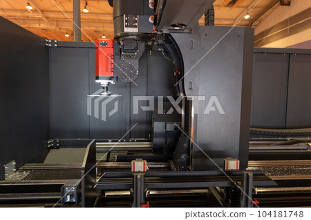 Industrial machine with program control at the technology exhibition Industrial machine with program control at the technology exhibition 104181748