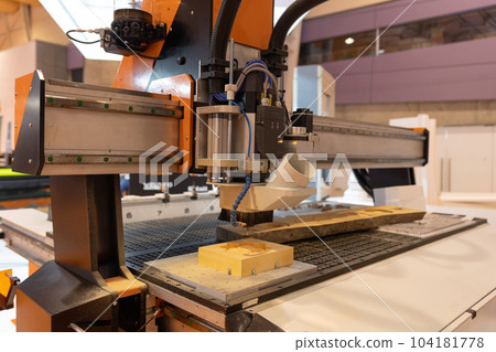 Modern Woodworking Machine At the expo of modern technologies 104181778