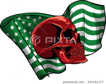 vector illustration of American flag with skull vector illustration of American flag with skull 104182117