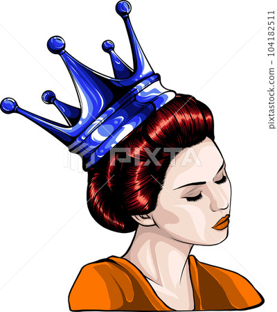 vector illustration of oriental woman with crown vector illustration of oriental woman with crown 104182511