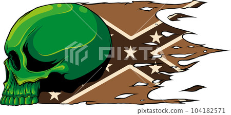 Human skull with Confederation flag isolated on white background Human skull with Confederation flag isolated on white background 104182571