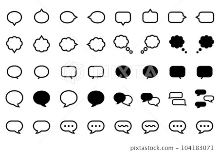 Vector icon set of speech bubbles of various... - Stock Illustration ...