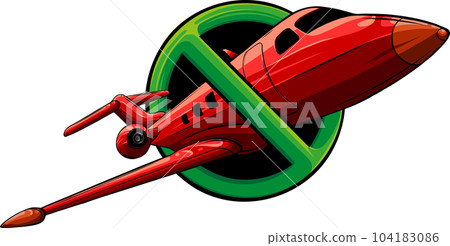 Forbidden sign with airplane icon. Forbidden to fly. 104183086