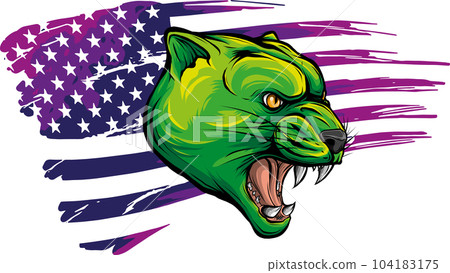 vector illustration of puma with american flag 104183175