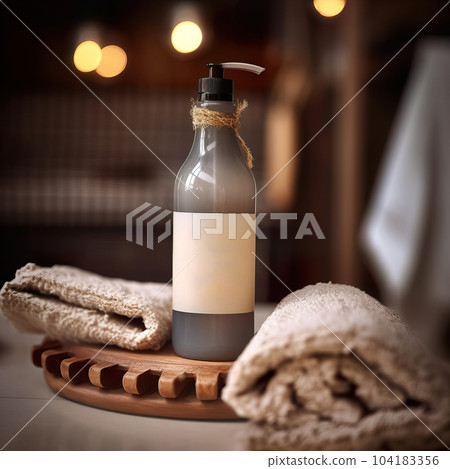 Shampoo bottle styled mockup, liquid soap pump bottle in home bathroom interior, body wash and care cosmetic product packaging mockup Shampoo bottle styled mockup, liquid soap pump bottle in home bathroom interior, body wash and care cosmetic product packaging mockup 104183356