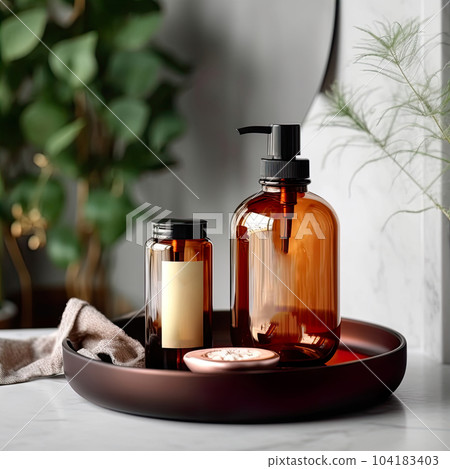 Shampoo bottle styled mockup, liquid soap pump bottle in home bathroom interior, body wash and care cosmetic product packaging mockup Shampoo bottle styled mockup, liquid soap pump bottle in home bathroom interior, body wash and care cosmetic product packaging mockup 104183403