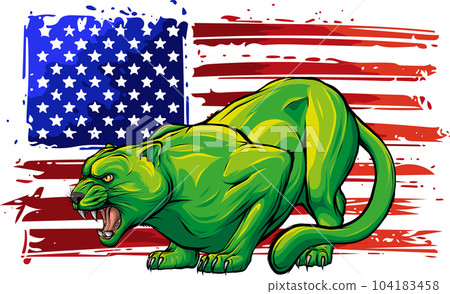 vector illustration of puma with american flag 104183458
