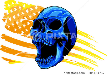 vector illustration of American flag with skull 104183737