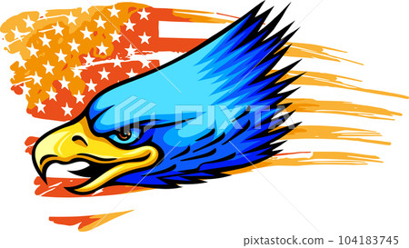 vector illustration of eagle head with american flag vector illustration of eagle head with american flag 104183745