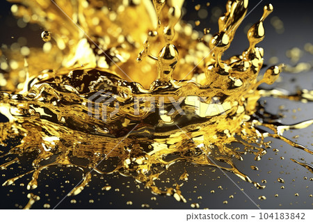 liquid gold splashes 104183842
