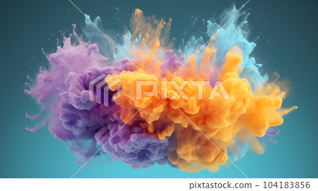 Color powder exploding. Paint water splash. Color mist Color powder exploding. Paint water splash. Color mist 104183856