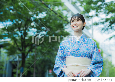 Blue Komon Kimono Blue Komon Kimono 104183875