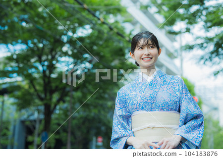 Blue Komon Kimono Blue Komon Kimono 104183876