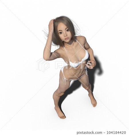 穿著白色比基尼的女人 104184420