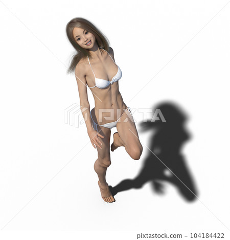 穿著白色比基尼的女人 104184422