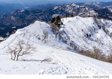 Hyogo縣的最高峰，Hyono Mt. Hyono降雪山攀登路線，從山頂到Hyono山 104184705