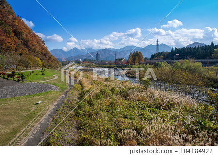 Uono River View from Tategara Bridge Autumn Scenery Yuzawa Town, Niigata Prefecture 104184922