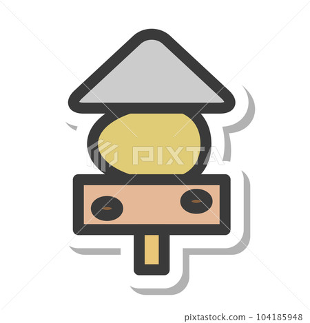 食物和飲料奧登的迷你迷你貼紙風格插圖 食物和飲料奧登的迷你迷你貼紙風格插圖 104185948