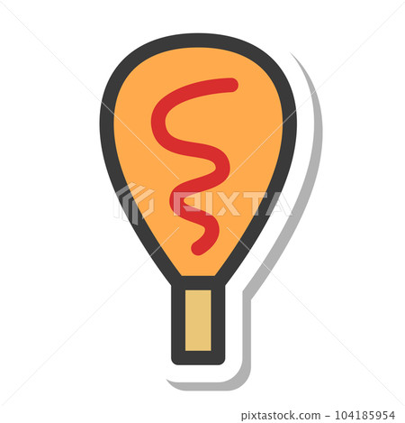 Mini mini sticker-style food and drink illustration American dog 104185954