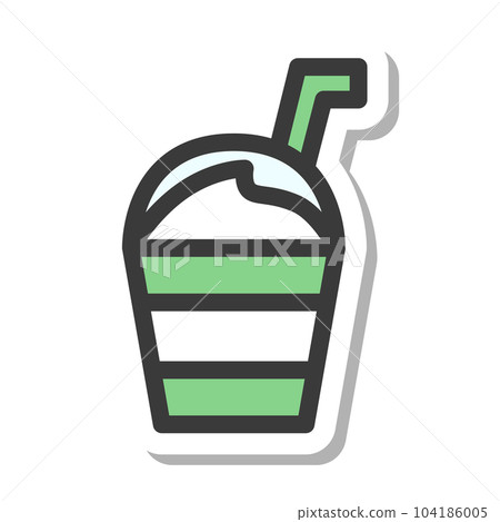 迷你迷你貼紙風格的食物和飲料插圖冰沙 104186005