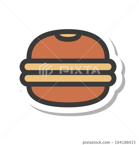 食物和飲料銅鑼燒的迷你迷你貼紙風格插圖 104186015