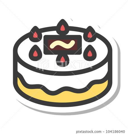 迷你迷你貼紙式食物和飲料插畫蛋糕 迷你迷你貼紙式食物和飲料插畫蛋糕 104186040