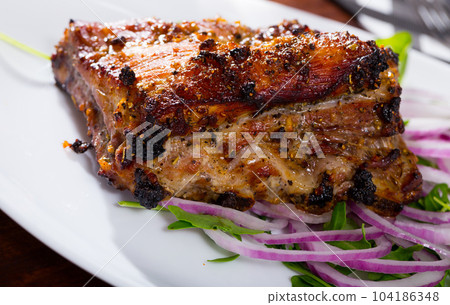 Roasted rack of pork Roasted rack of pork 104186348