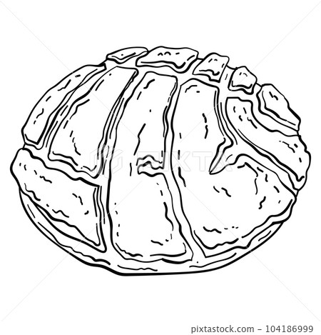 Isolated retro sketch of a bread Vector 104186999