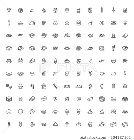 Mini mini food drink illustration icon set Mini mini food drink illustration icon set 104187101