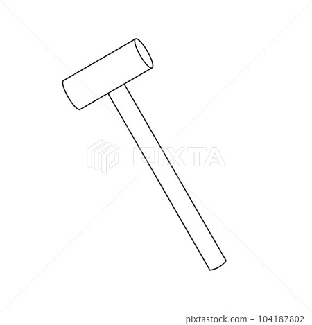 Monochrome illustration _ copper hammer 104187802
