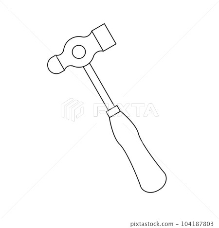 Monochrome illustration _ one-handed hammer 104187803