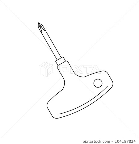 Monochrome illustration_T type handle driver Monochrome illustration_T type handle driver 104187824