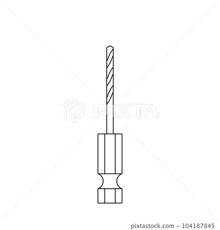 Monochrome illustration_Gold drill bit medium Monochrome illustration_Gold drill bit medium 104187845