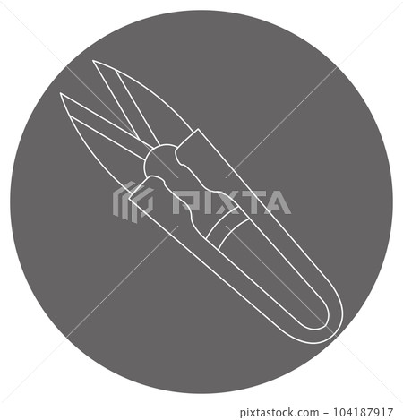 Monochrome illustration mark _ Thread cutting scissors 104187917