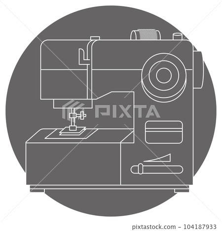 Monochrome illustration mark _ sewing machine Monochrome illustration mark _ sewing machine 104187933