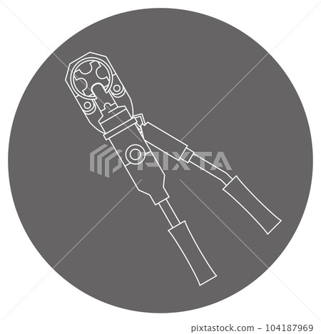 單色插圖標記_手動液壓壓接工具 104187969
