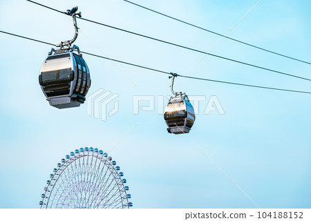 Scenery of a tourist city operated by a ropeway d-3 light color Scenery of a tourist city operated by a ropeway d-3 light color 104188152