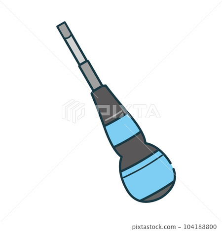 Simple illustration_ball grip_flat screwdriver Simple illustration_ball grip_flat screwdriver 104188800