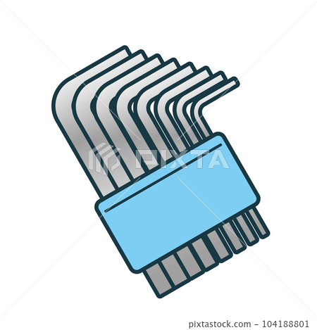 Simple illustration_hex wrench_set Simple illustration_hex wrench_set 104188801