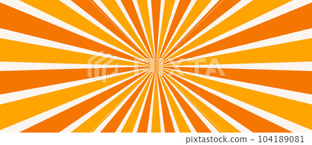 Orange radial lines background. Radial sunburst wallpaper. Abstract sun rays and beams comic texture. Vintage summer backdrop for posters, banners, templates. Vector illustration Orange radial lines background. Radial sunburst wallpaper. Abstract sun rays and beams comic texture. Vintage summer backdrop for posters, banners, templates. Vector illustration 104189081