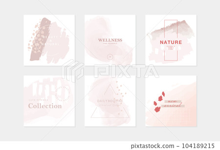 Watercolor and paint hand drawn illustration set 104189215