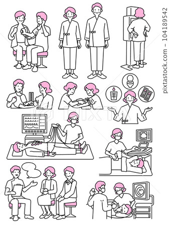 medical checkup illustration set 104189542
