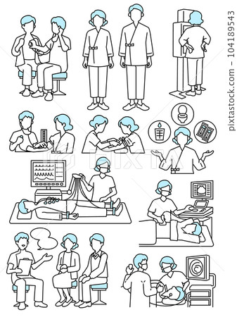 medical checkup illustration set medical checkup illustration set 104189543