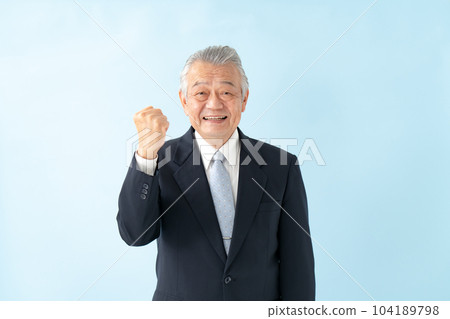 Businessman portrait senior guts pose 104189798